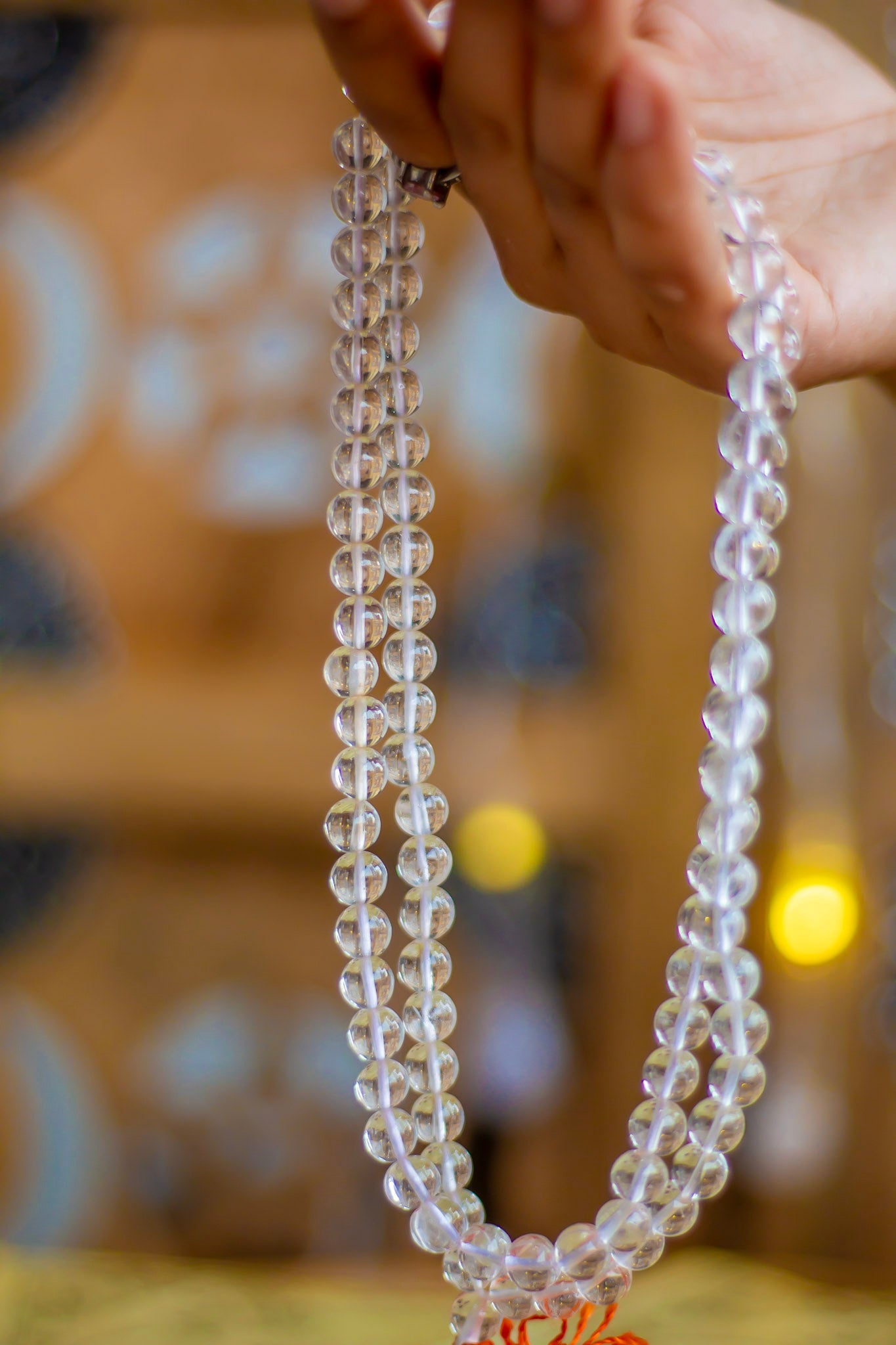 Clear Quartz Jaap Mala | 8Mm Beads Crystal & Stones