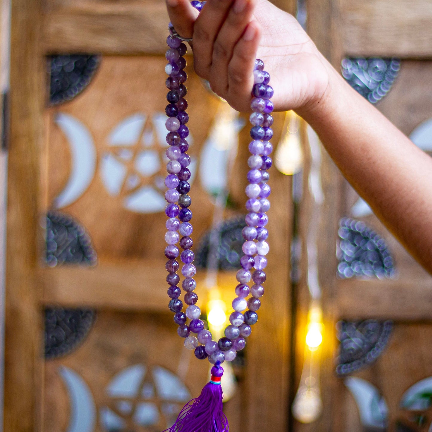 Amethyst Jaap Mala | 8Mm Beads Crystal & Stones