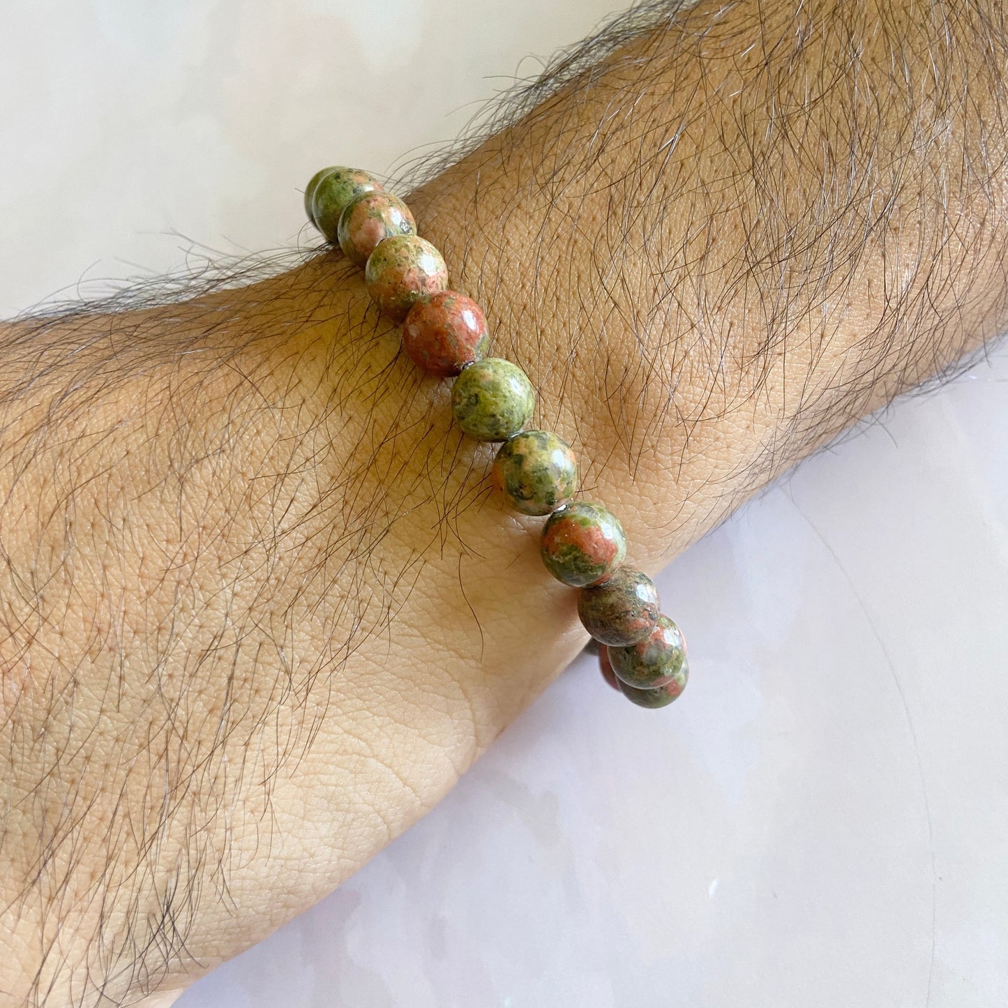 Unakite Bead Bracelet - 8Mm | Stone For Activating Third Eye Chakra Crystal & Stones