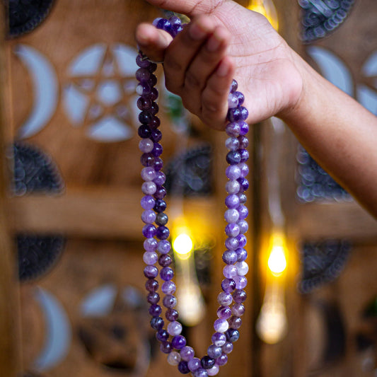 Amethyst Jaap Mala | 8Mm Beads Crystal & Stones