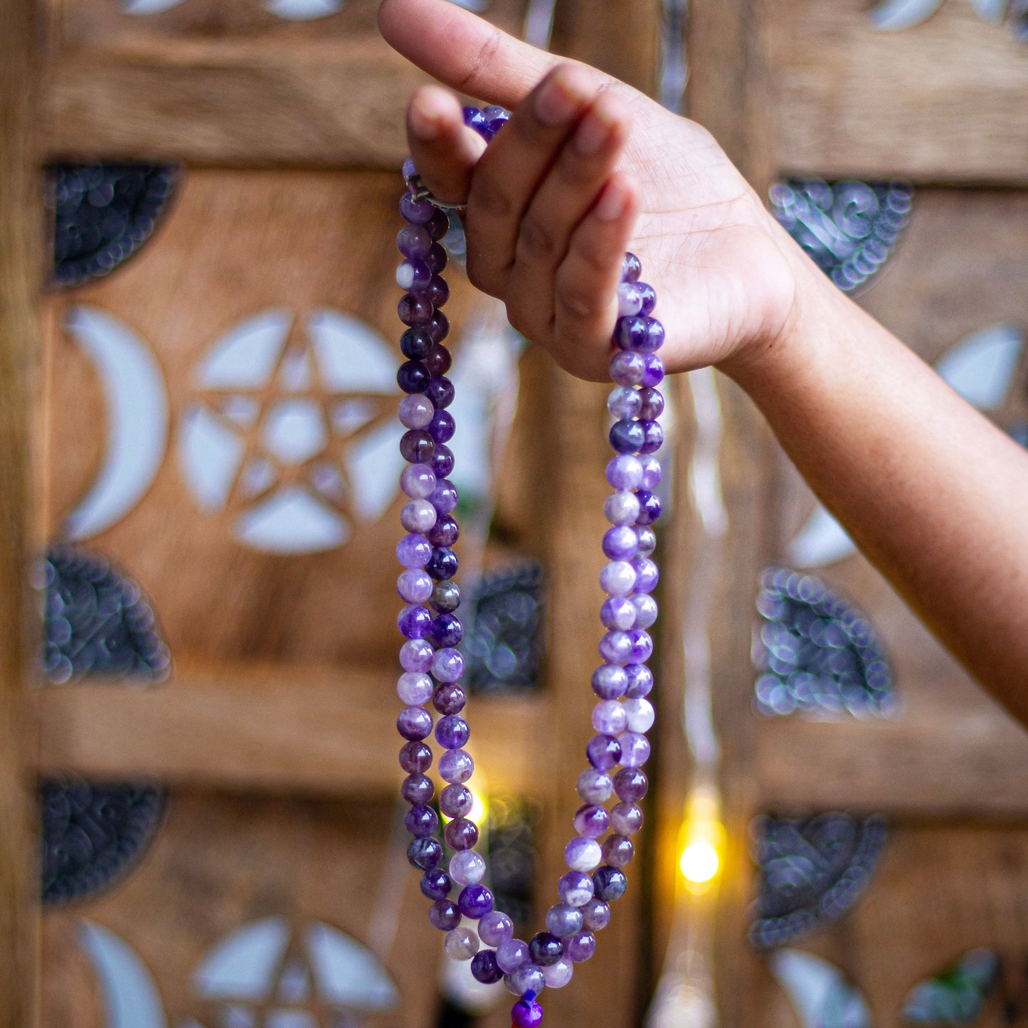 Amethyst Jaap Mala | 8Mm Beads Crystal & Stones