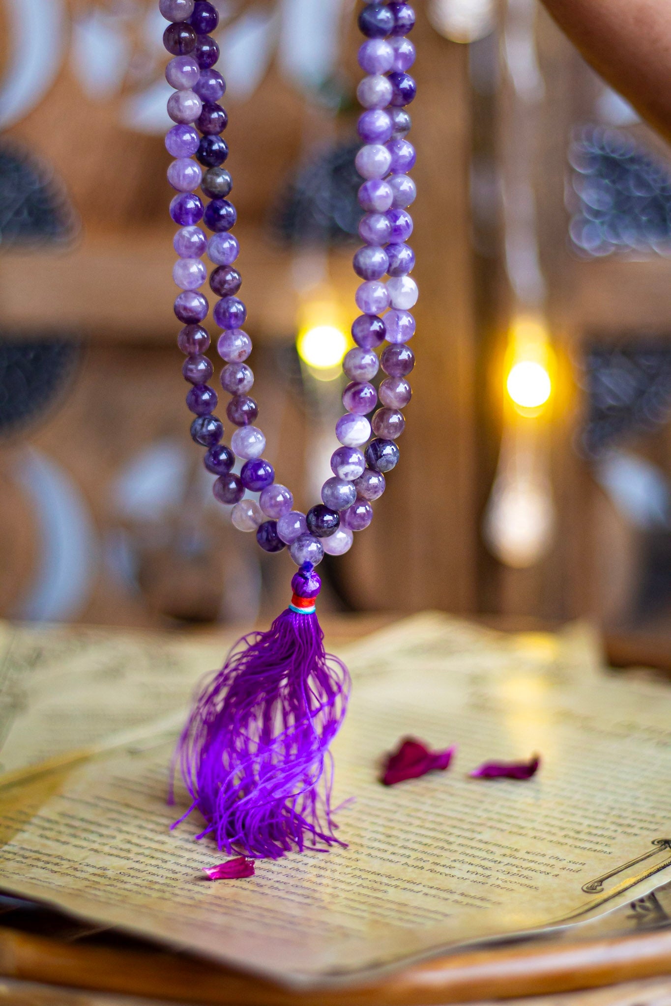 Amethyst Jaap Mala | 8Mm Beads Crystal & Stones
