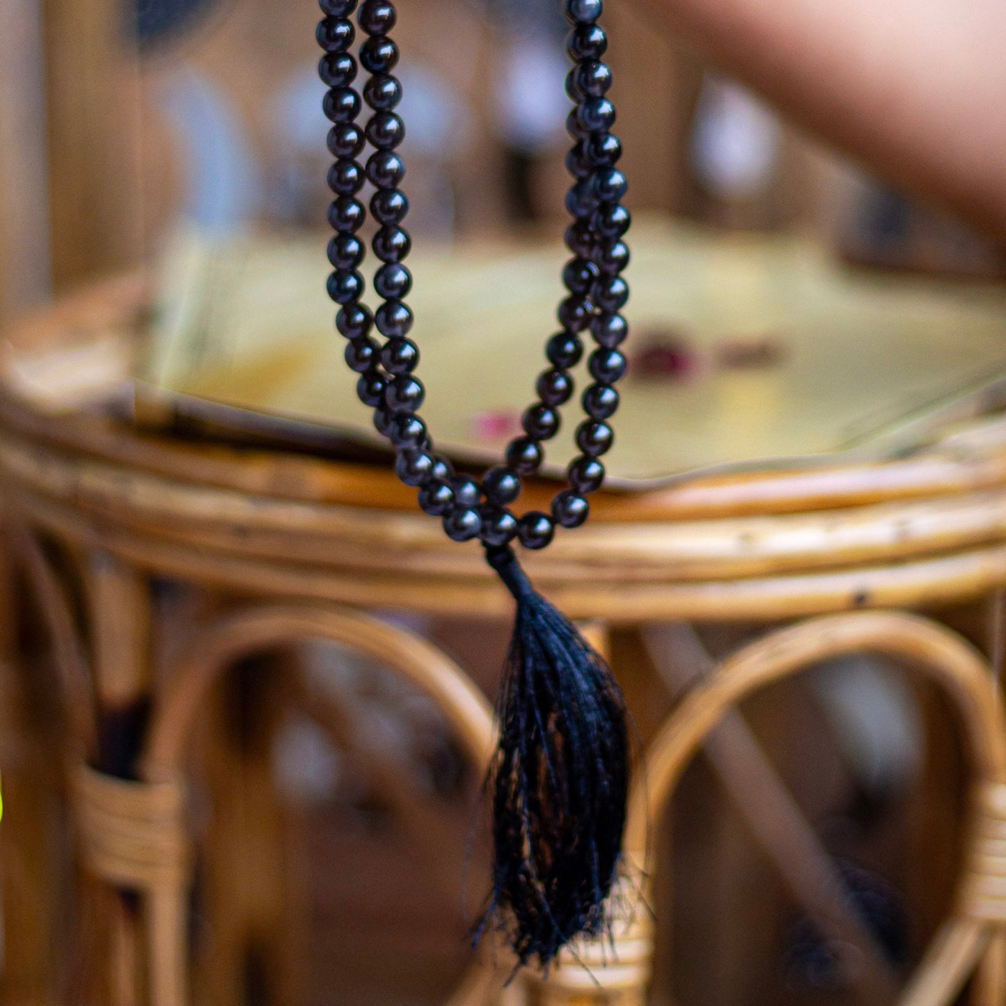 Black Tourmaline Jaap Mala | 8Mm Beads Crystal & Stones