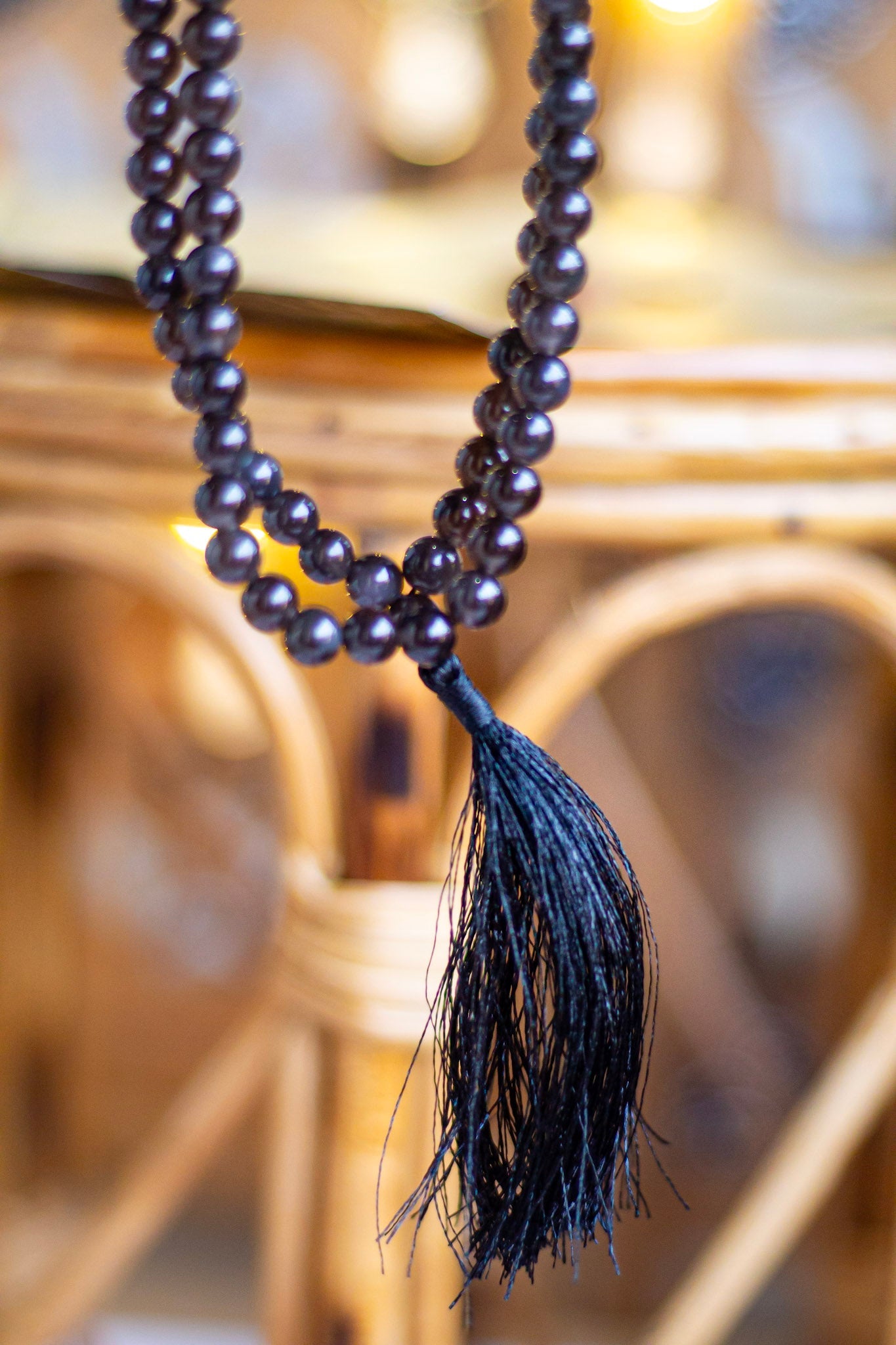 Black Tourmaline Jaap Mala | 8Mm Beads Crystal & Stones