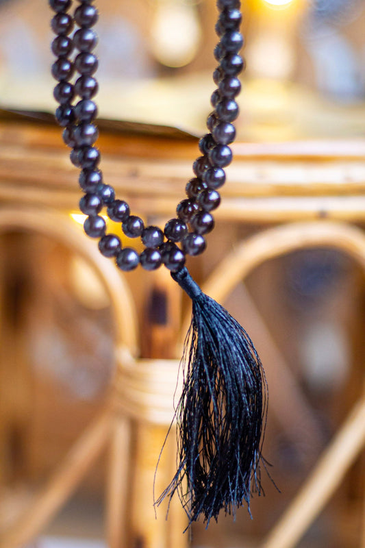 Black Tourmaline Jaap Mala | 8Mm Beads Crystal & Stones