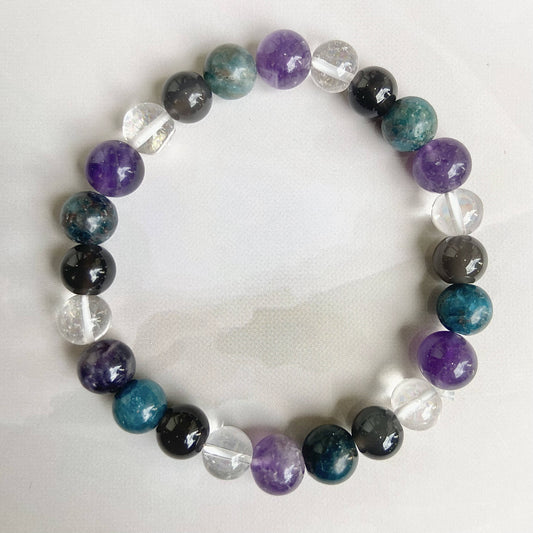Aries Zodiac Bead Bracelet Crystal & Stones