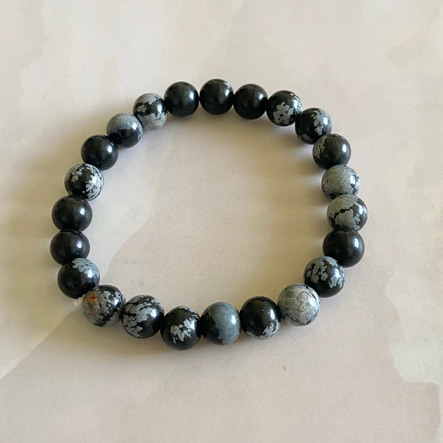 Snowflake Obsidian Bead Bracelet Crystal & Stones
