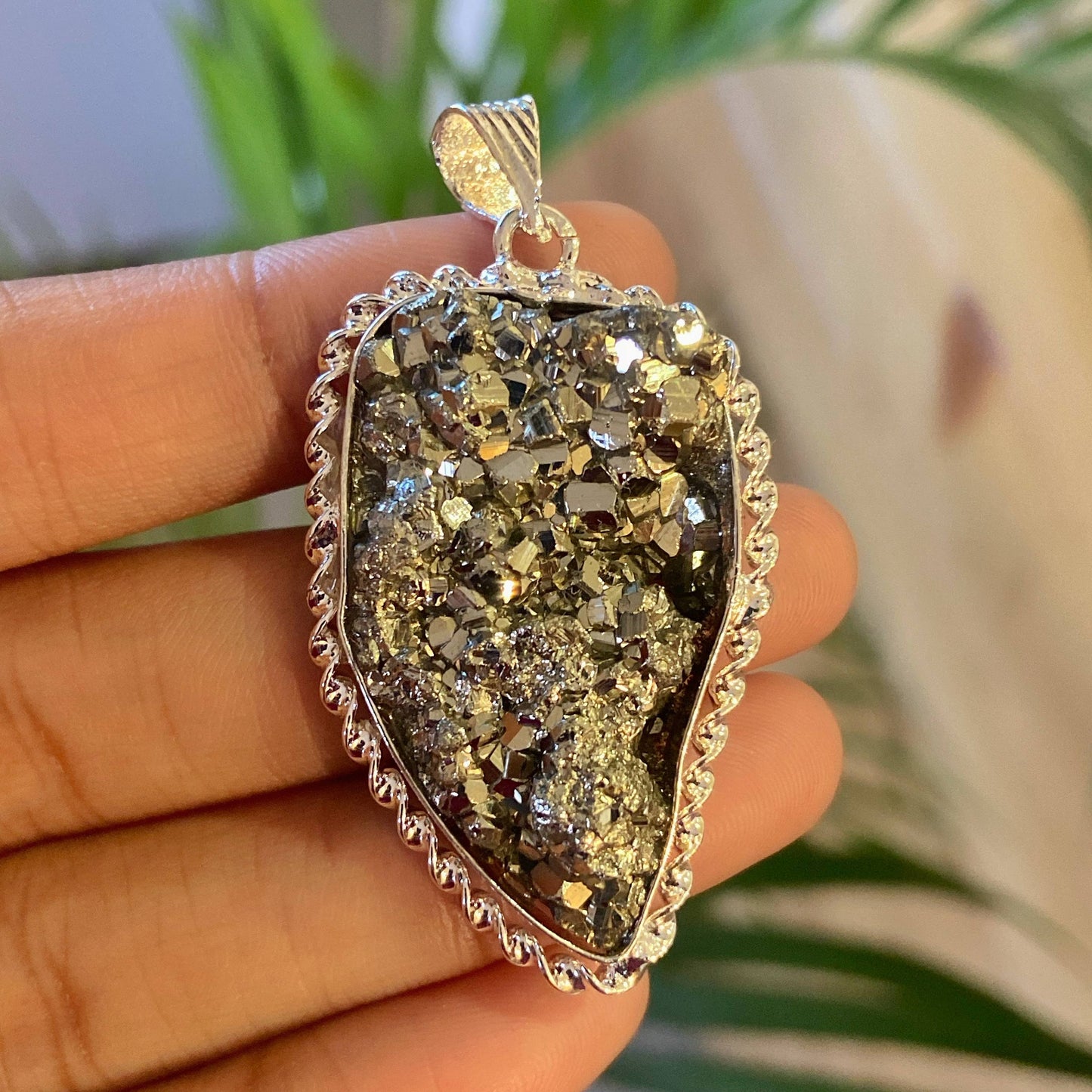 Raw Pyrite Cluster (Peruvian) Pendant