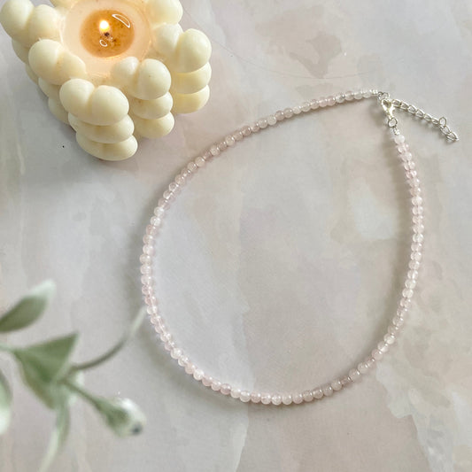 Rose Quartz Mini Beads Necklace | Love & Self Crystal Stones
