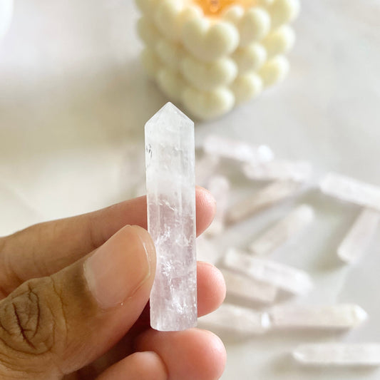 Rose Quartz Mini Pencil Point | Stone Of Love & Self Love Crystal Stones