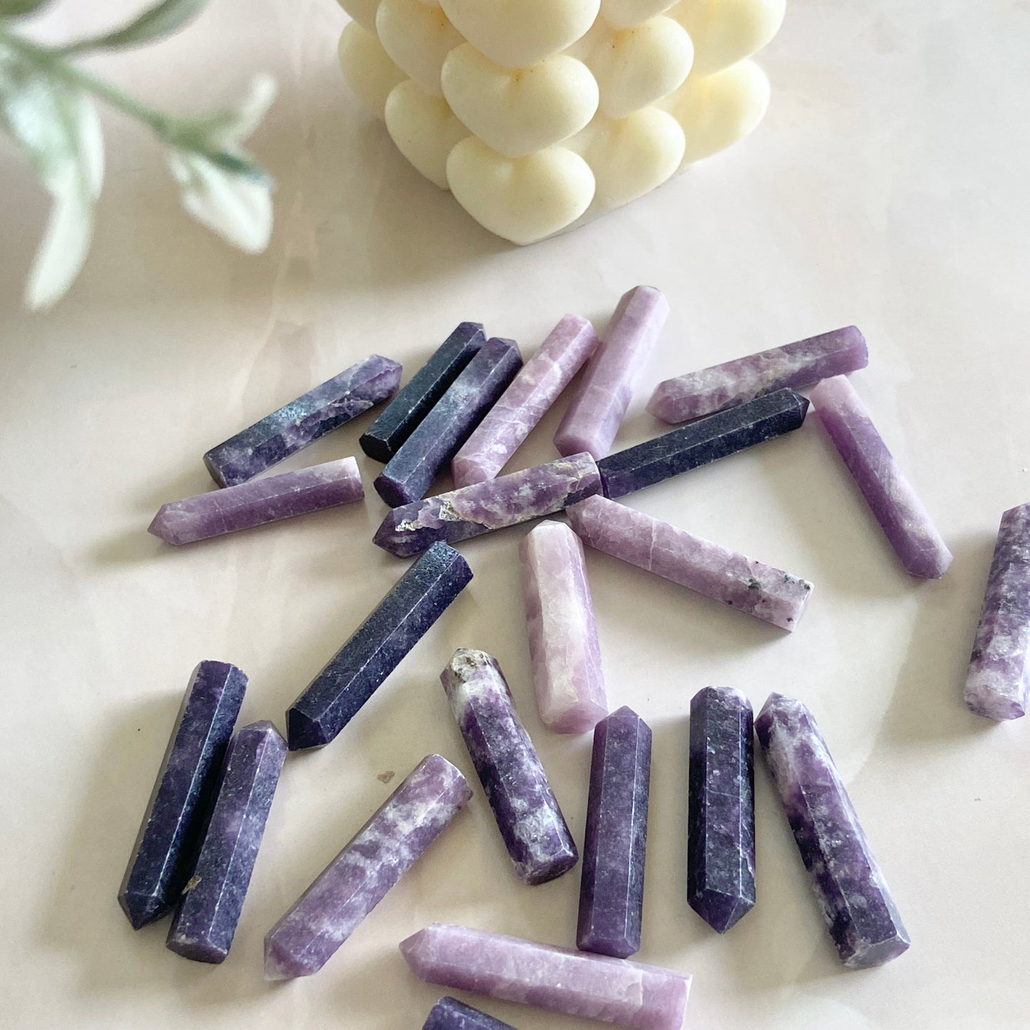 Lepidolite Mini Pencil Point Crystal & Stones