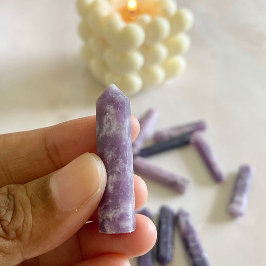 Lepidolite Mini Pencil Point Crystal & Stones