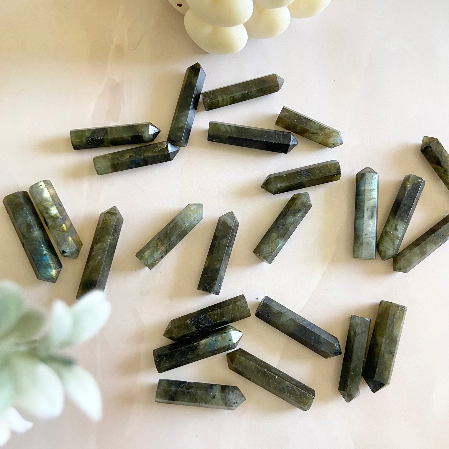 Labradorite Mini Pencil Point Crystal & Stones