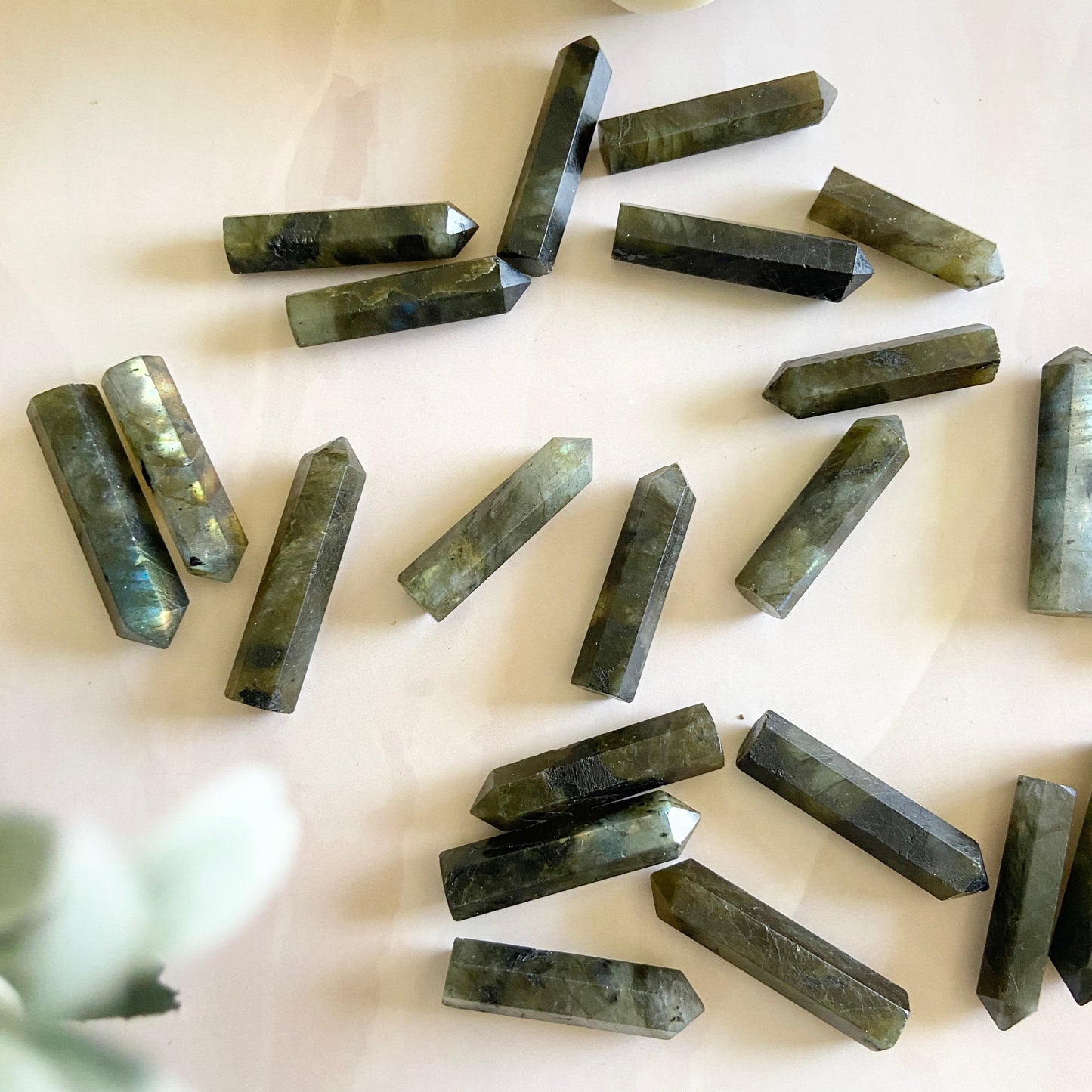 Labradorite Mini Pencil Point Crystal & Stones