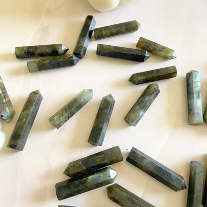 Labradorite Mini Pencil Point Crystal & Stones