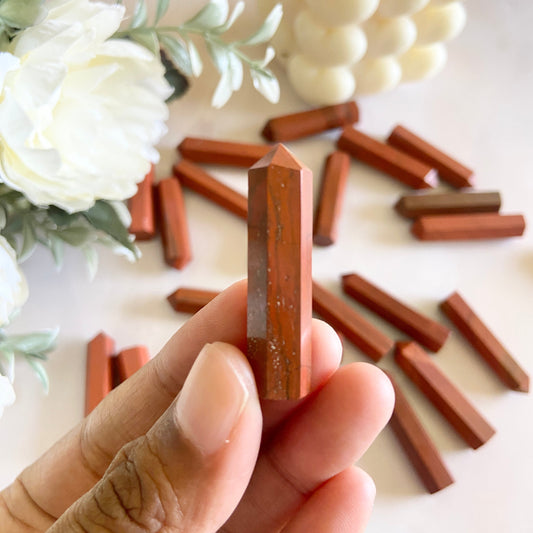 Red Jasper Mini Pencil Point Crystal & Stones