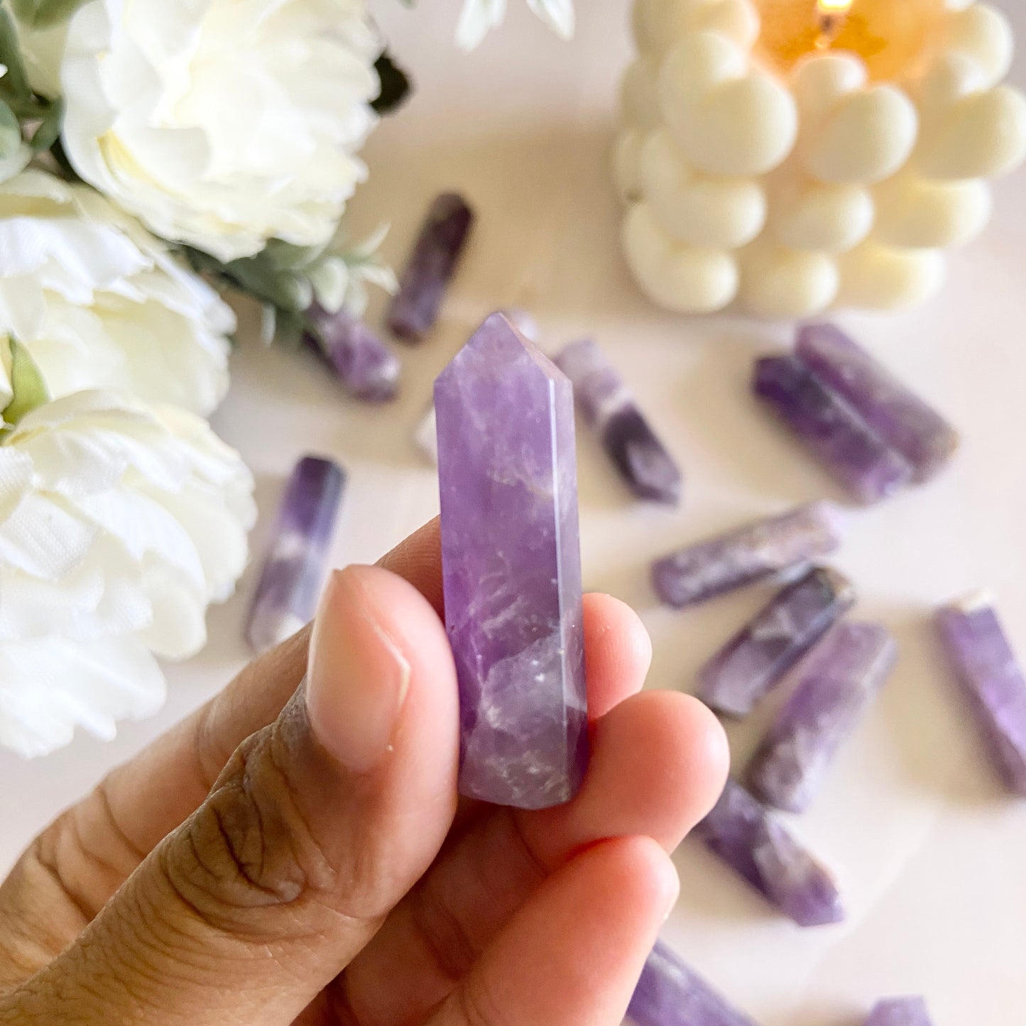 Amethyst Mini Pencil Point Crystal & Stones