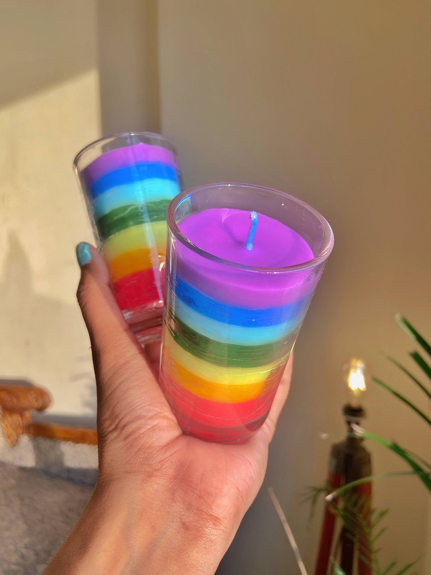 Seven Chakra Big Votive Candle | Set Of 2