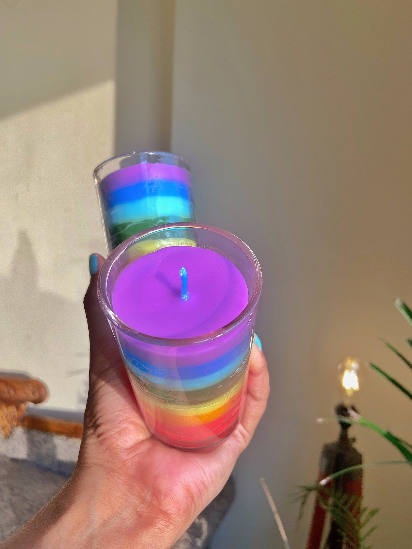 Seven Chakra Big Votive Candle | Set Of 2