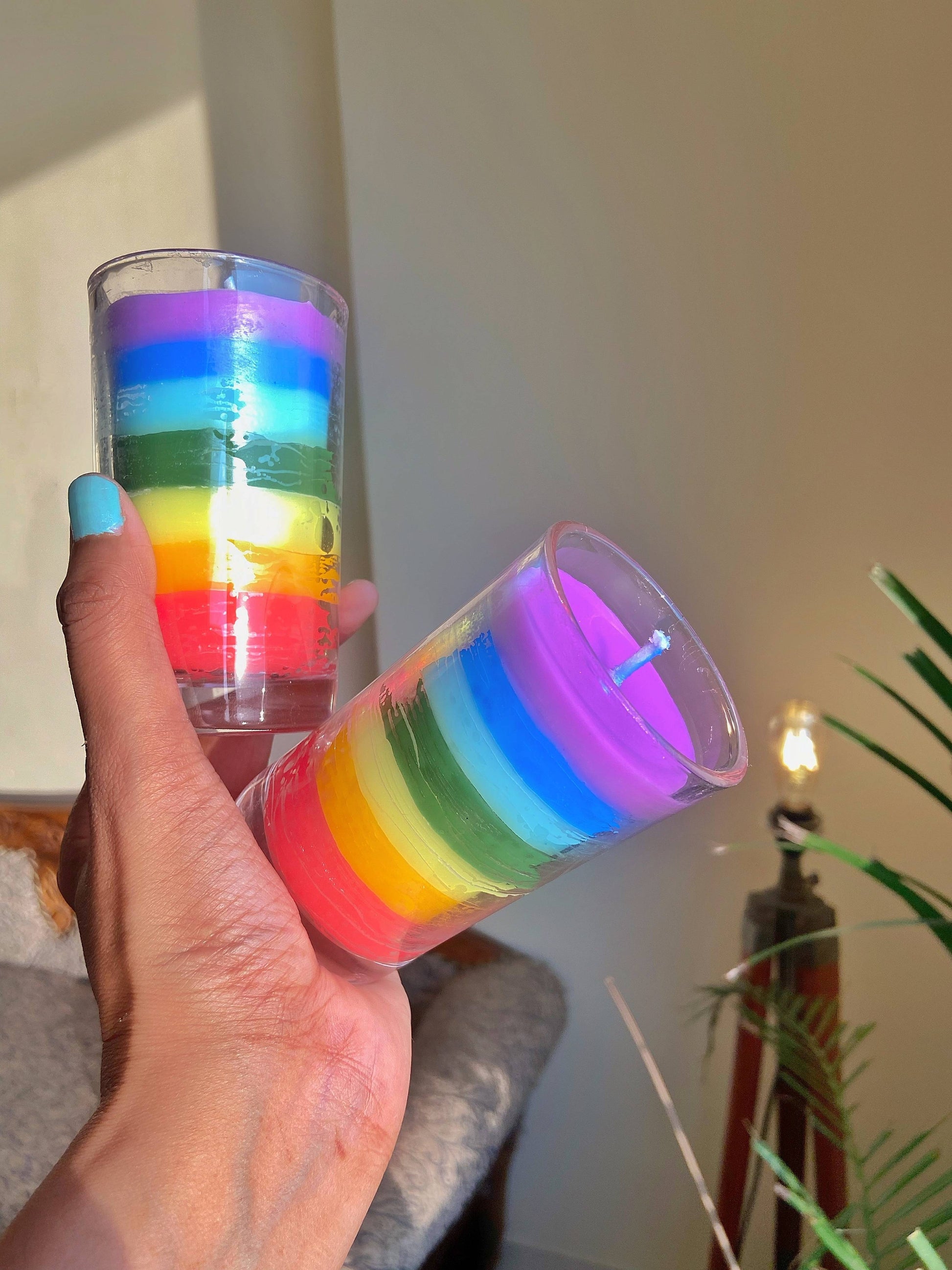 Seven Chakra Big Votive Candle | Set Of 2