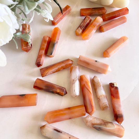 Orange Carnelian Mini Pencil Point Crystal & Stones