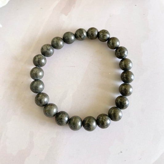 Pyrite Bead Bracelet | Prosperity & Abundance Crystal Stones