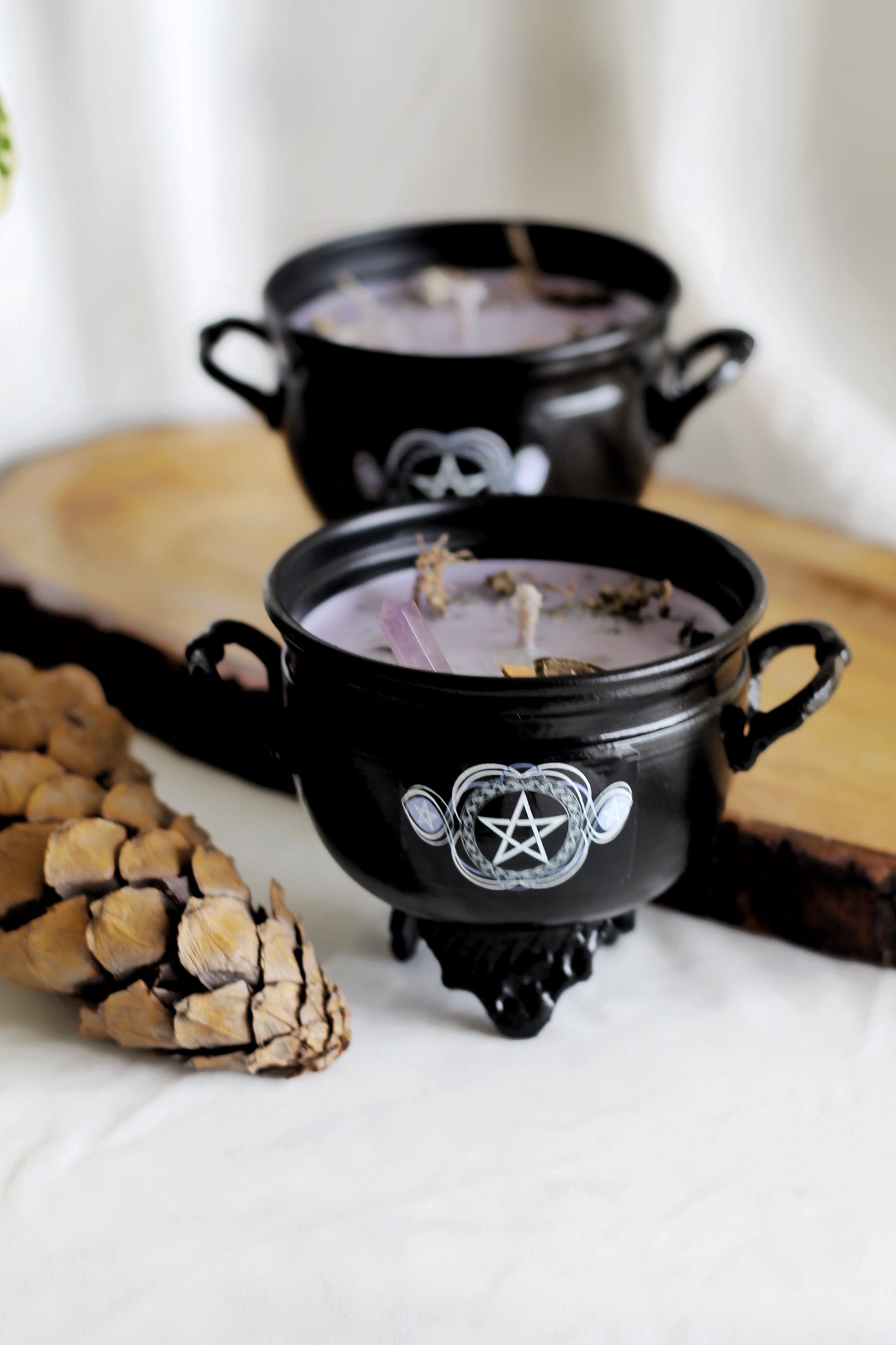 Cleansing & Purification Pentacle Print Cauldron Candle