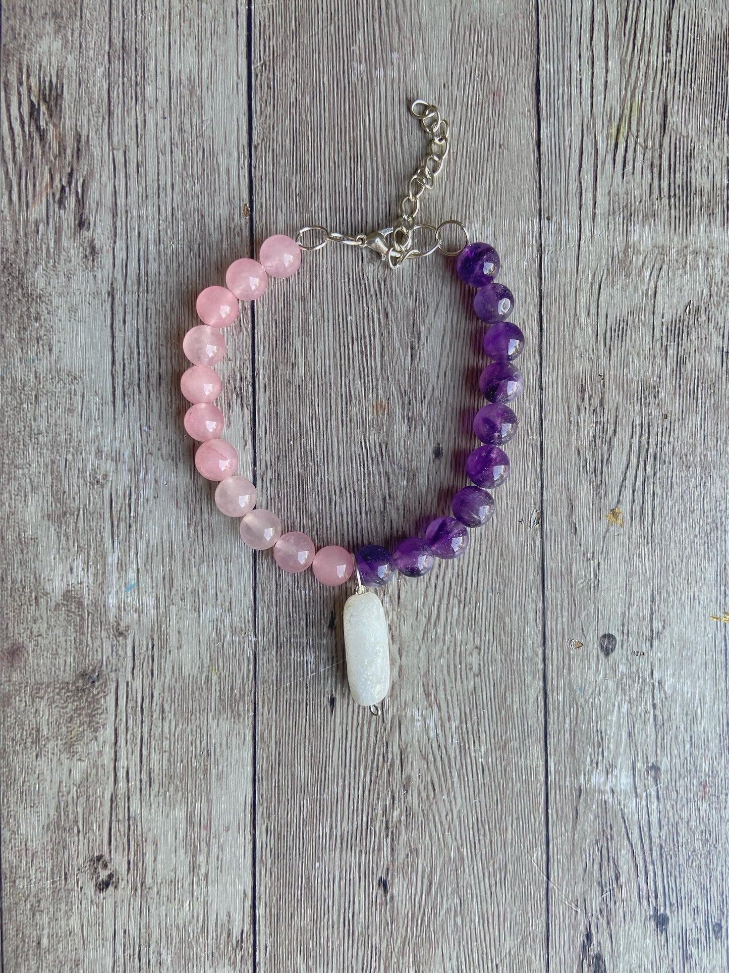 Bracelet Associated To Self Love Insight & Balancing Crown Chakra Crystal Stones