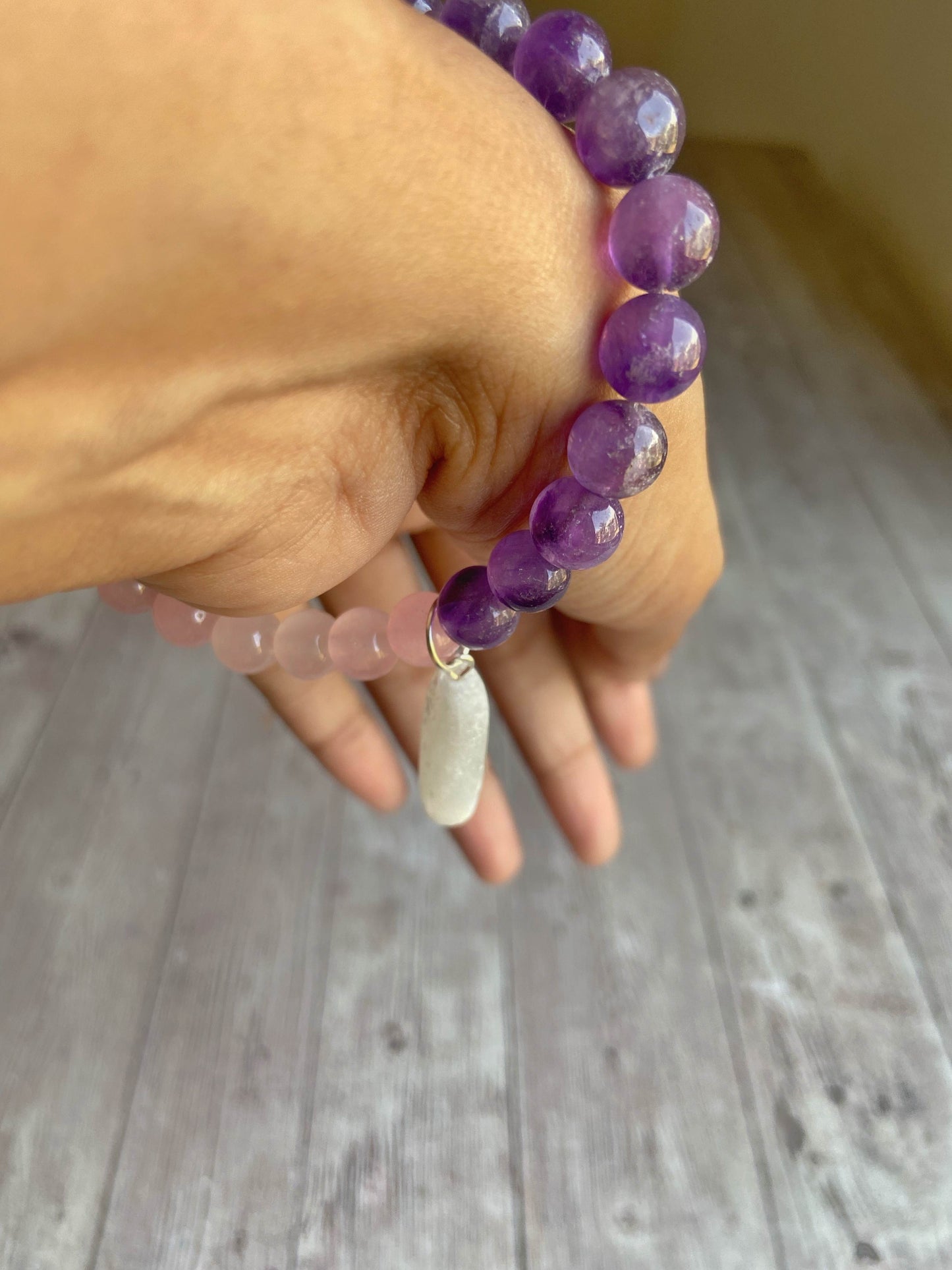 Bracelet Associated To Self Love Insight & Balancing Crown Chakra Crystal Stones