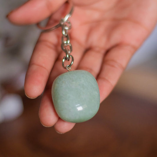 Amazonite Tumbled Keychain | Expression & Communication Crystal Stones