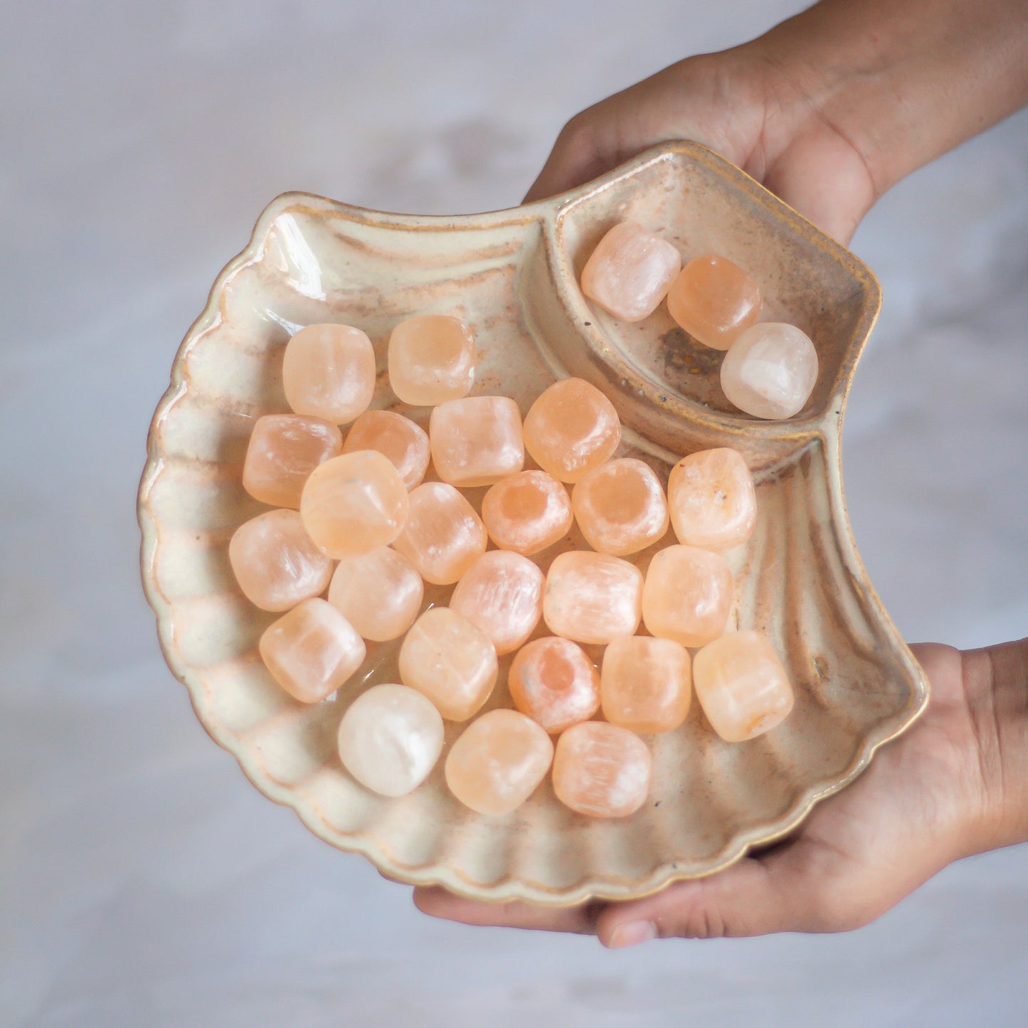 Orange Selenite Tumble Stone (Satin Spar Selenite)  | Higer Grounding & Protection