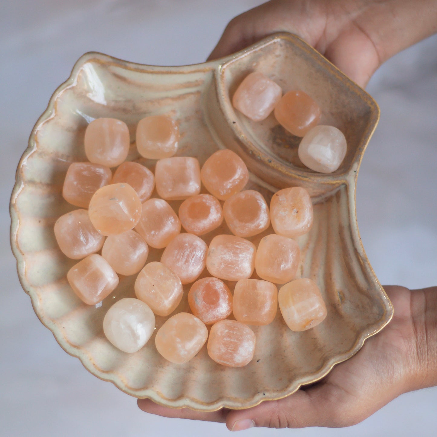Orange Selenite Tumble Stone (Satin Spar Selenite)  | Higer Grounding & Protection