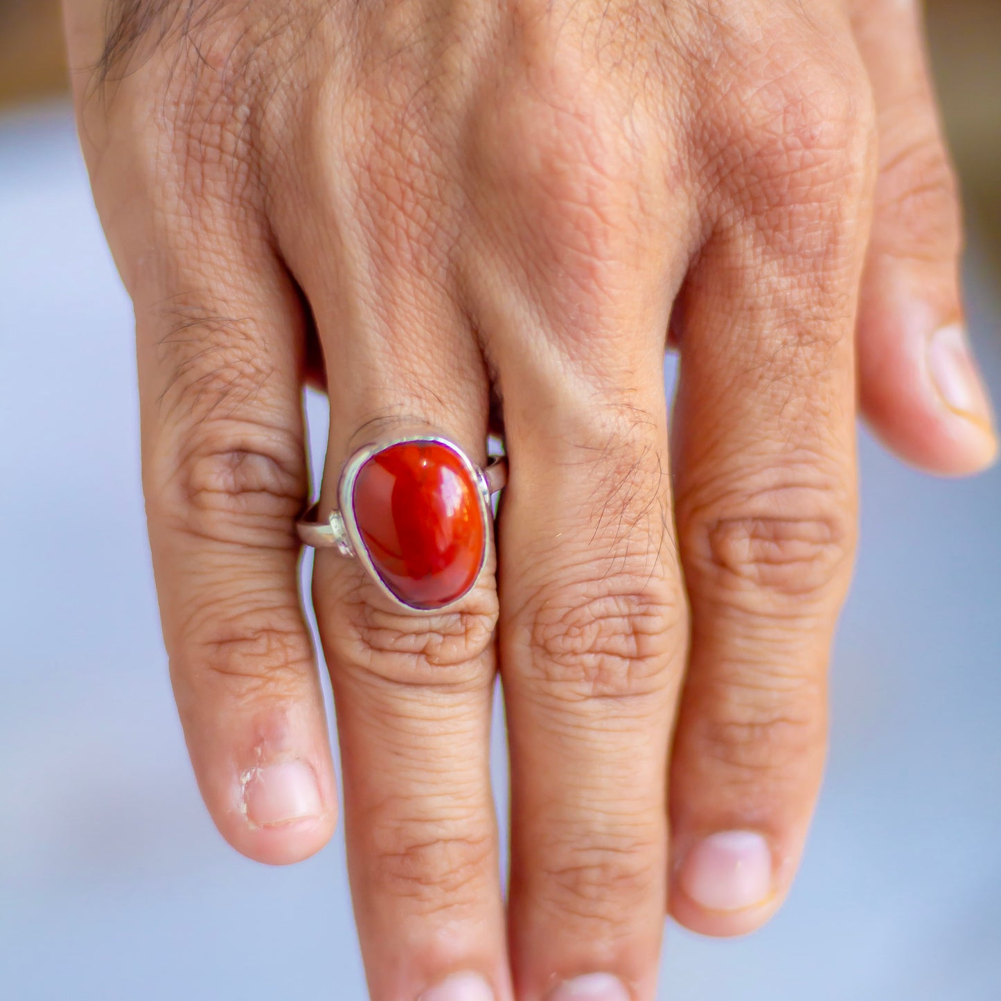 Red Jasper fine Silver Ring | Grounding & Restoring Balance