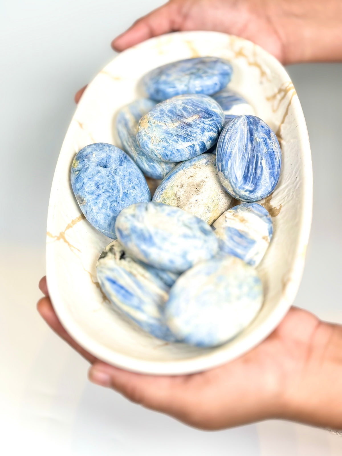 Natural Blue Kyanite Palm Stone