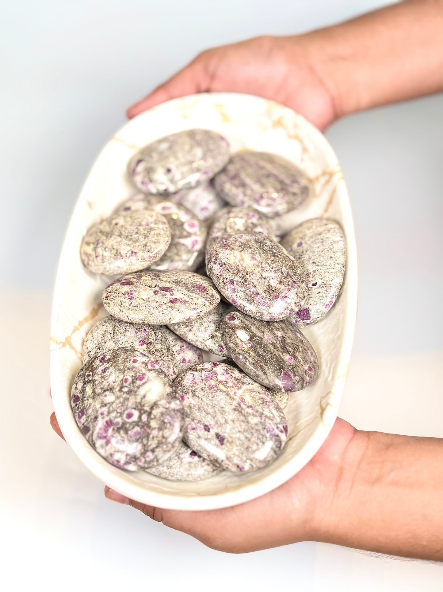 Natural Ruby in Albite Palm Stone