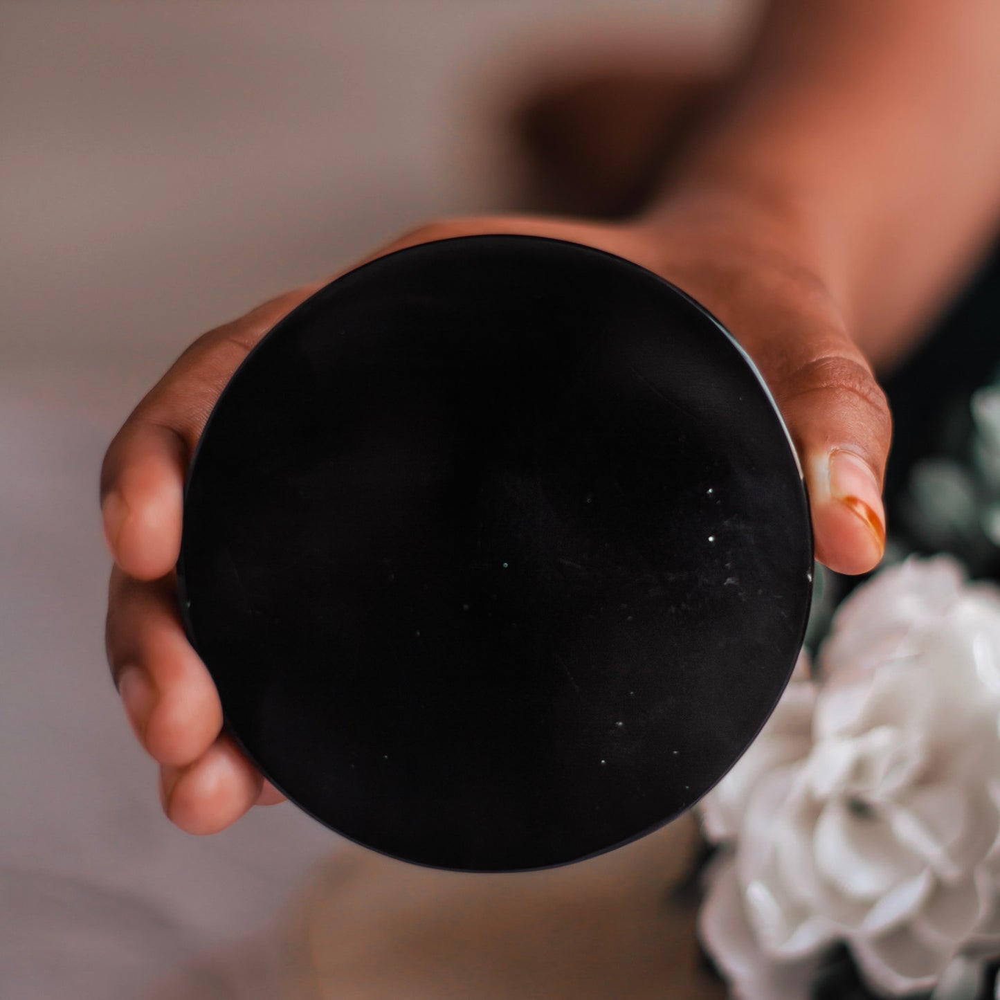 Black Obsidian Scrying Mirror without Stand | Scrying Tool