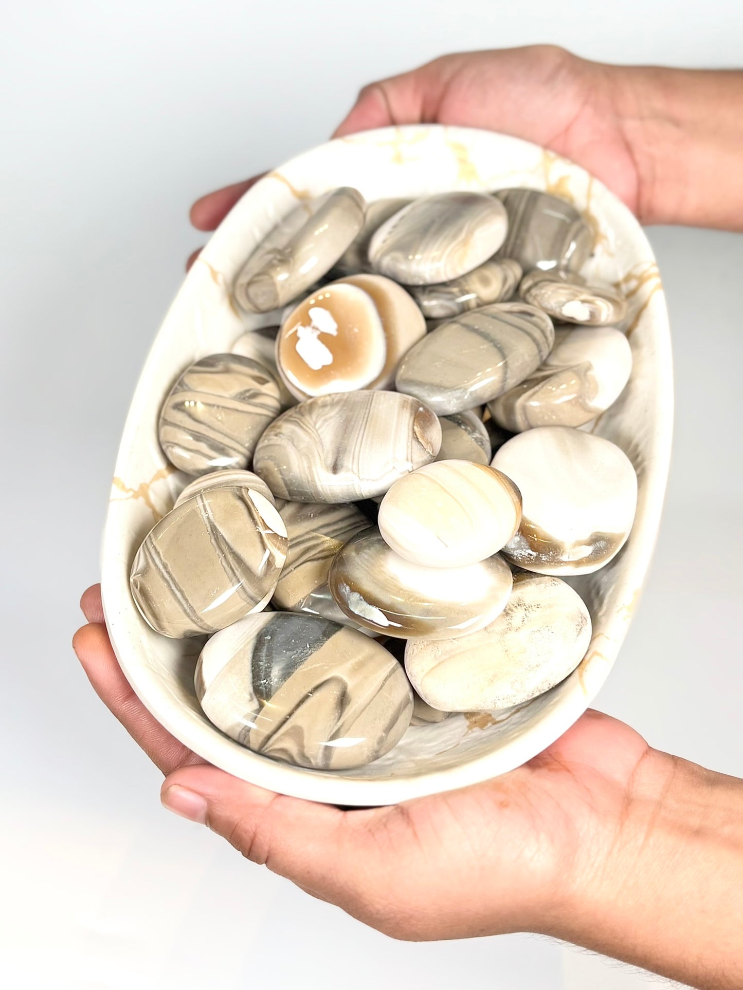Natural Polish Flint Palm Stone