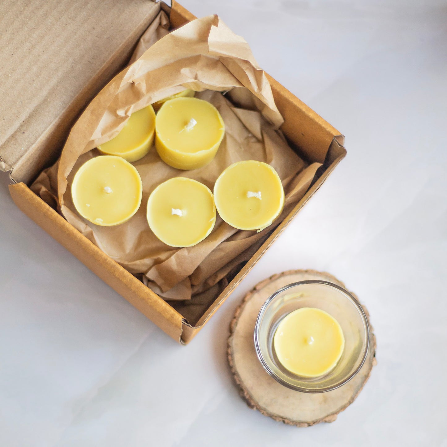 Beeswax Unscented Tealight Candles | Pack of 21 Candles