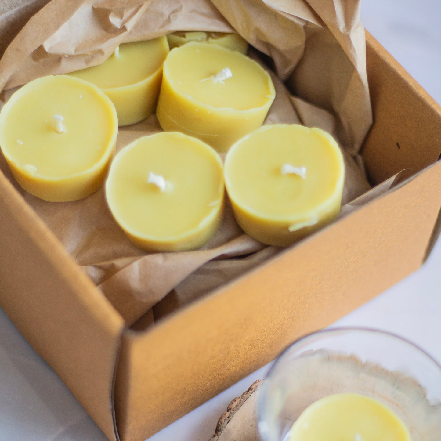 Beeswax Unscented Tealight Candles | Pack of 21 Candles