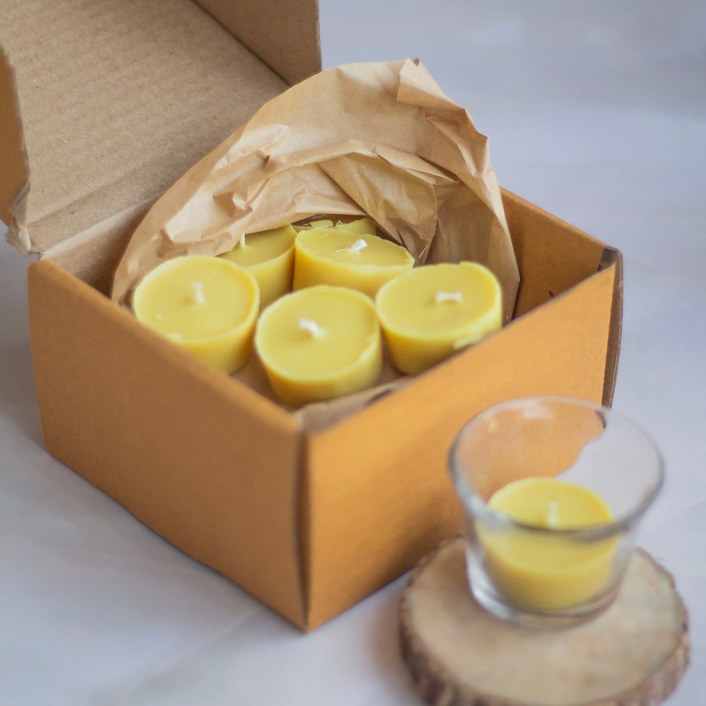Beeswax Unscented Tealight Candles | Pack of 21 Candles