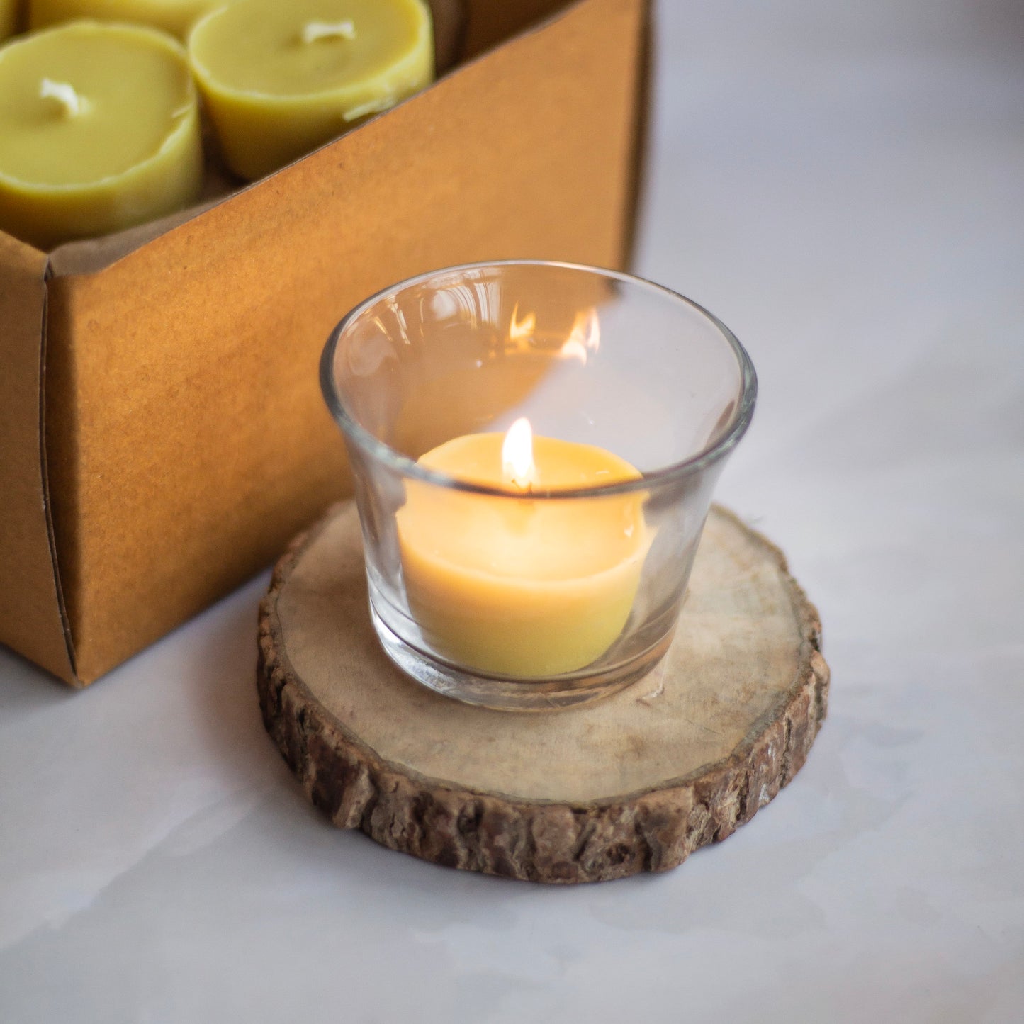 Beeswax Unscented Tealight Candles | Pack of 21 Candles
