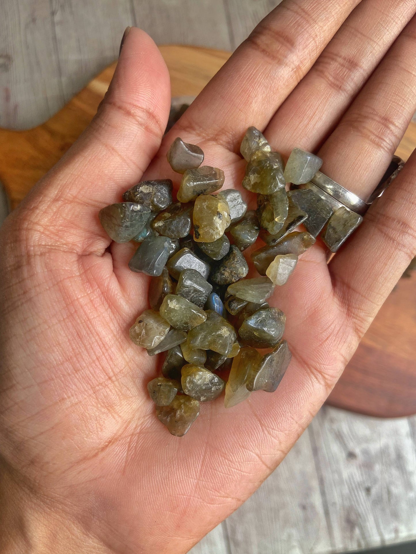 Labradorite Chips - 50 Gm Crystal & Stones