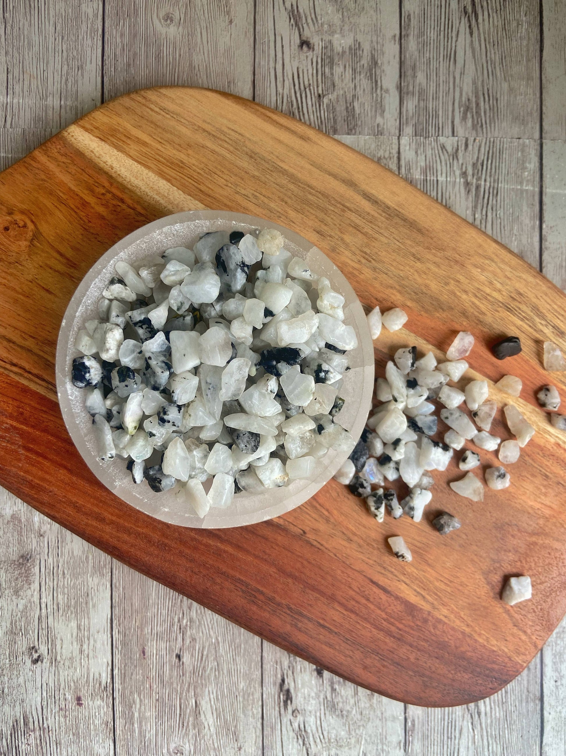 Rainbow Moonstone Chips - 50 Gm Crystal & Stones