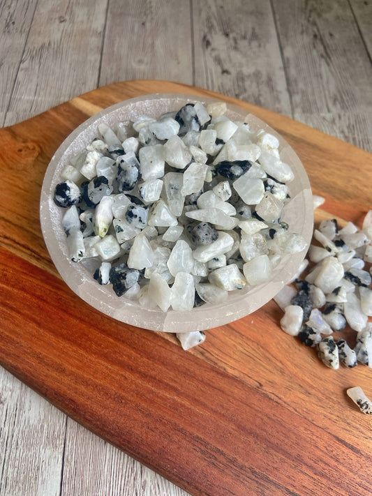 Rainbow Moonstone Chips - 50 Gm Crystal & Stones