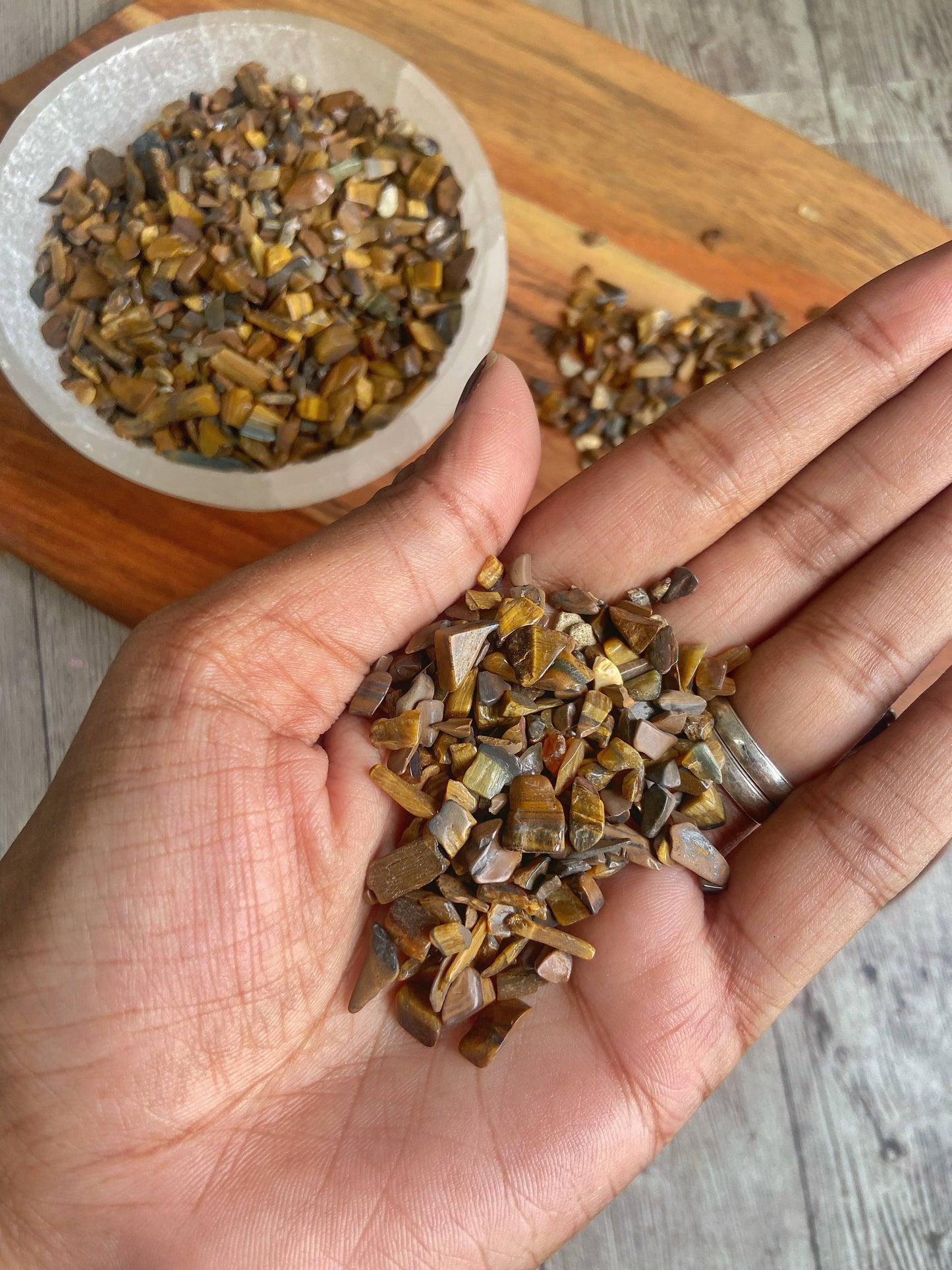 Tigers Eye Chips - 50 Gm Crystal & Stones
