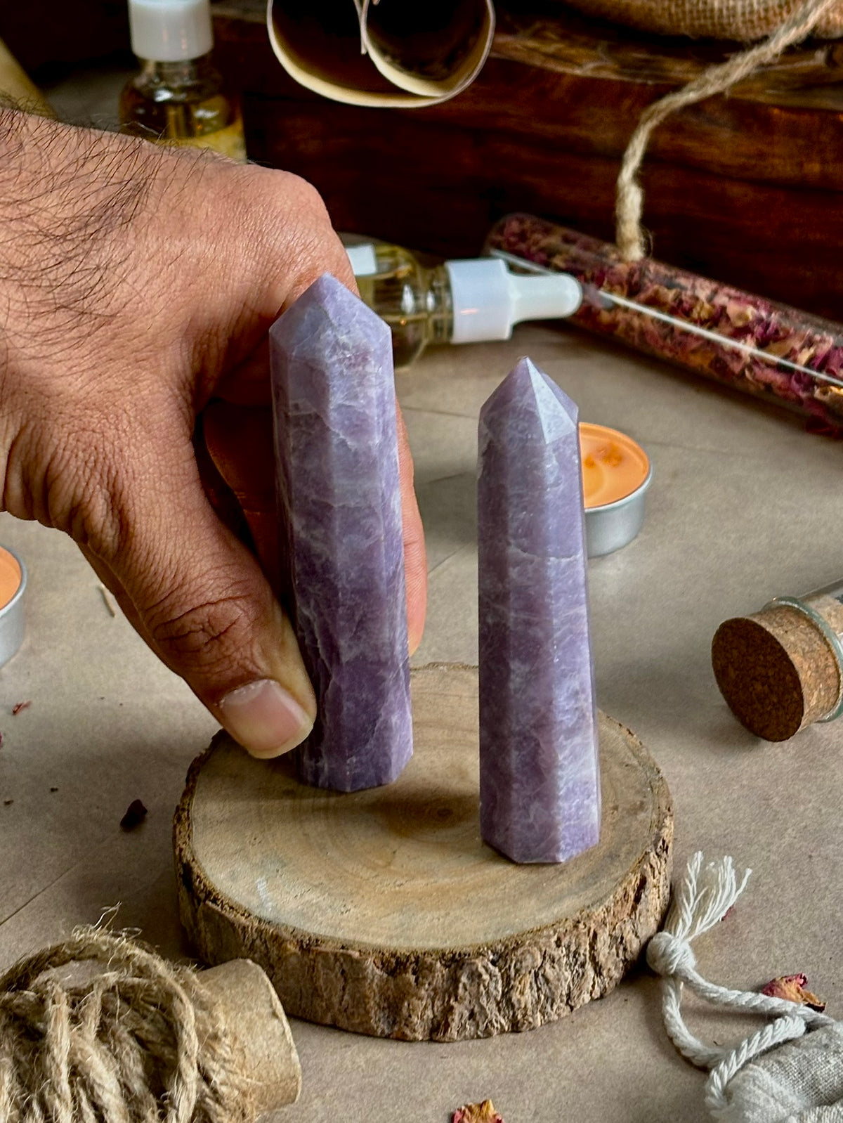 Mini Lepidolite Tower