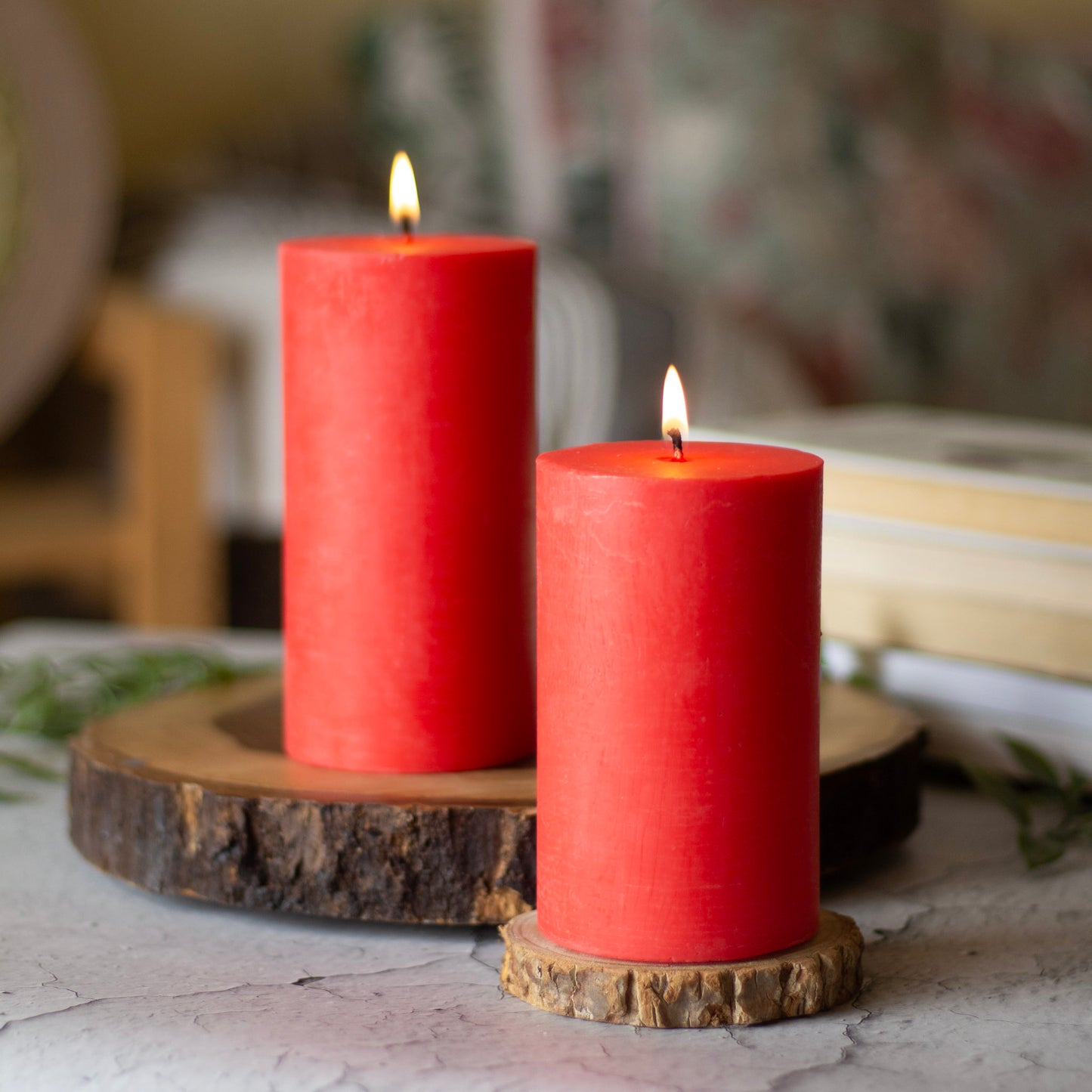 Red Pillar Unscented Soy Candle
