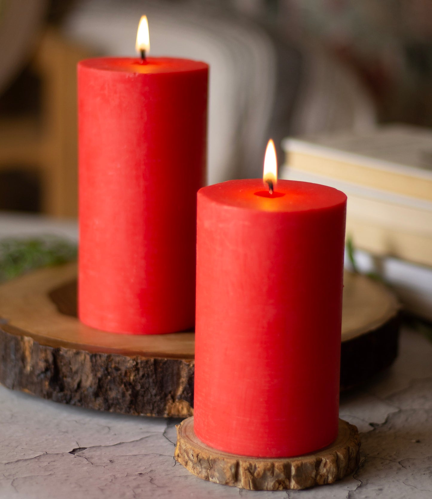 Red Pillar Unscented Soy Candle