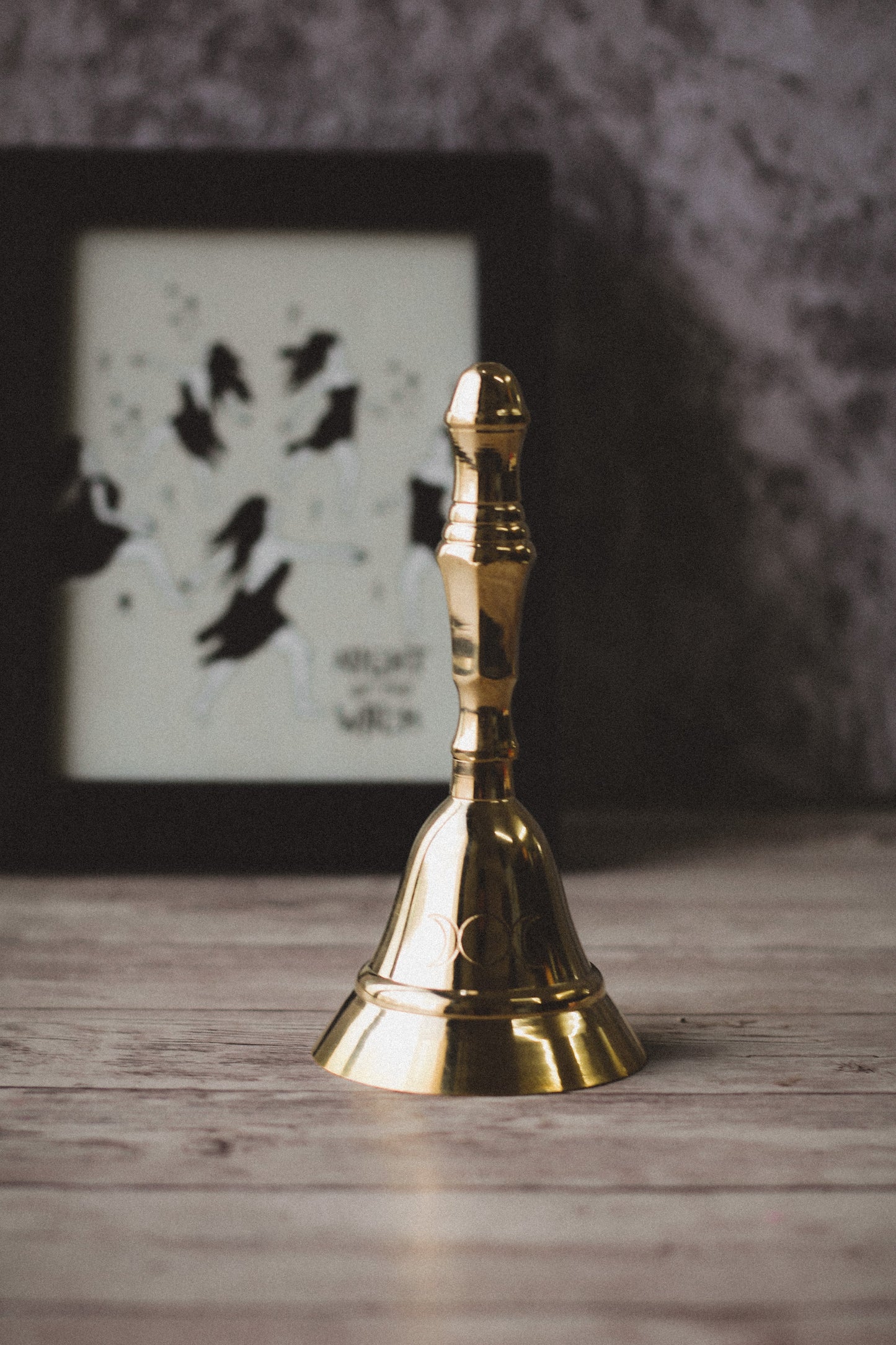 Brass Altar Bell With Triple Moon Symbol Altarware |