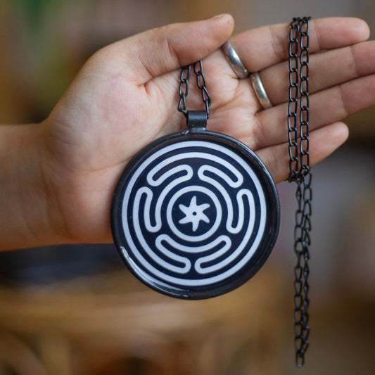 Goddess Hecate | Wheel of Hecate print Pendant with Chain